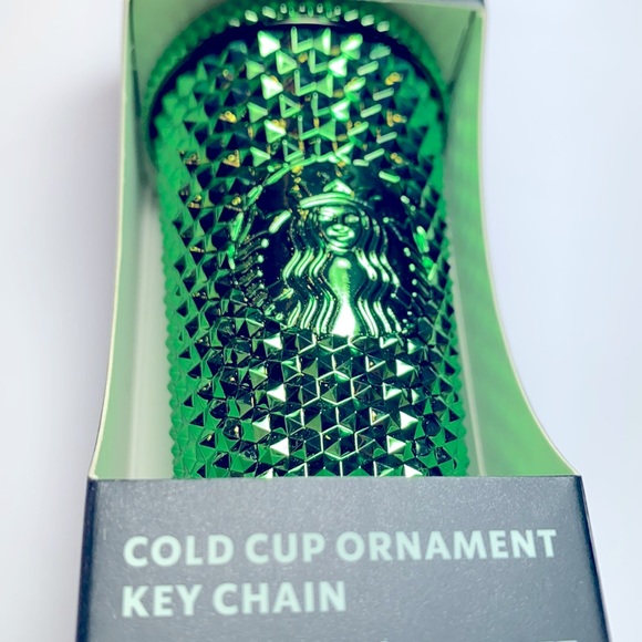STARBUCKS 2023 Christmas Cold Cup Ornament Key Chain Green BOXED - Picture 2 of 5